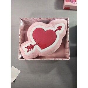 Valentine Heart Arrow Plush Pillow Pink Love Decorative Throw Cushion 14x12